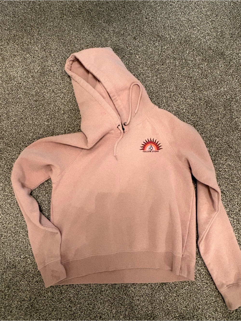 Volcom Women's Dusty Rose Hoodie with Sun Chest Logo